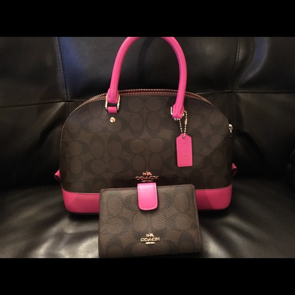 Small Coach satchel and wallet set